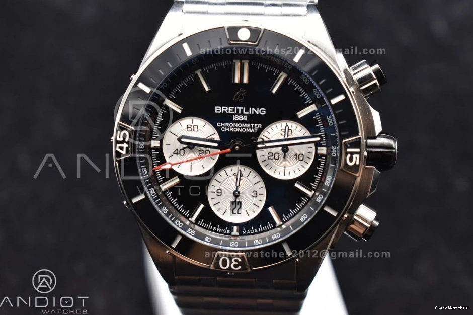 B01 Edition 1:1 BLSF 44mm Bracelet Black A SS on Sustainable Chronomat Dial 586 Best SS 0410